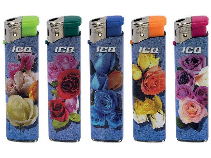 Plnitelný zapalovač ICQ Flowers