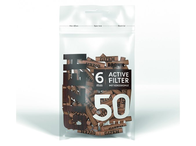 gizeh active filter brown 6mm 50 stueck