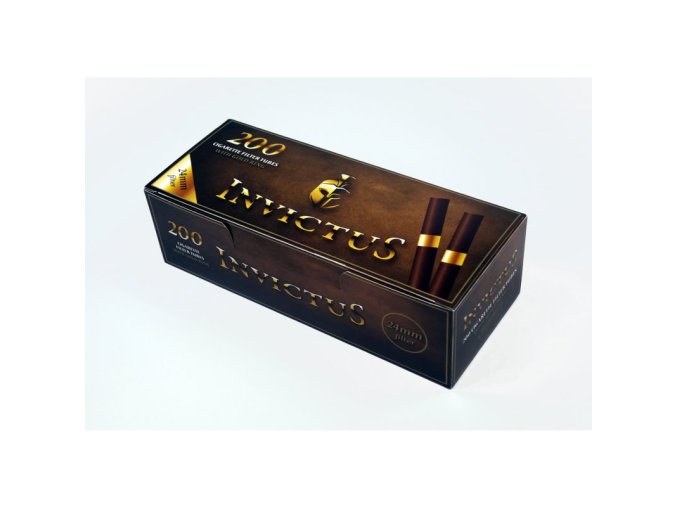 invictus brown dunkle filterhuelsen mit goldring 24mm langfilter 200er box 5 boxen 1 ve
