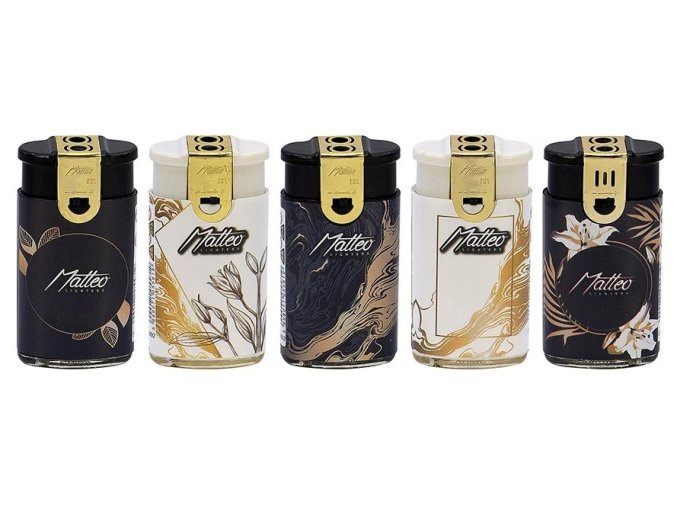 Zapalovač MATTEO Duo Flame GOLD BLACK
