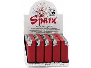 BOX (50x) Plnitelný zapalovač SPARX red