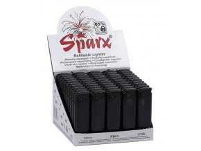 BOX (50x) Plnitelný zapalovač SPARX black 01