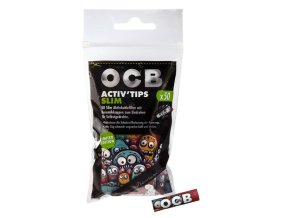 ocb limited edition activ tips slim o 7mm aktivkohlefilter 10 beutel a 50 stueck display~2