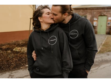 Mikina VINTAGE HOODIE černošedá