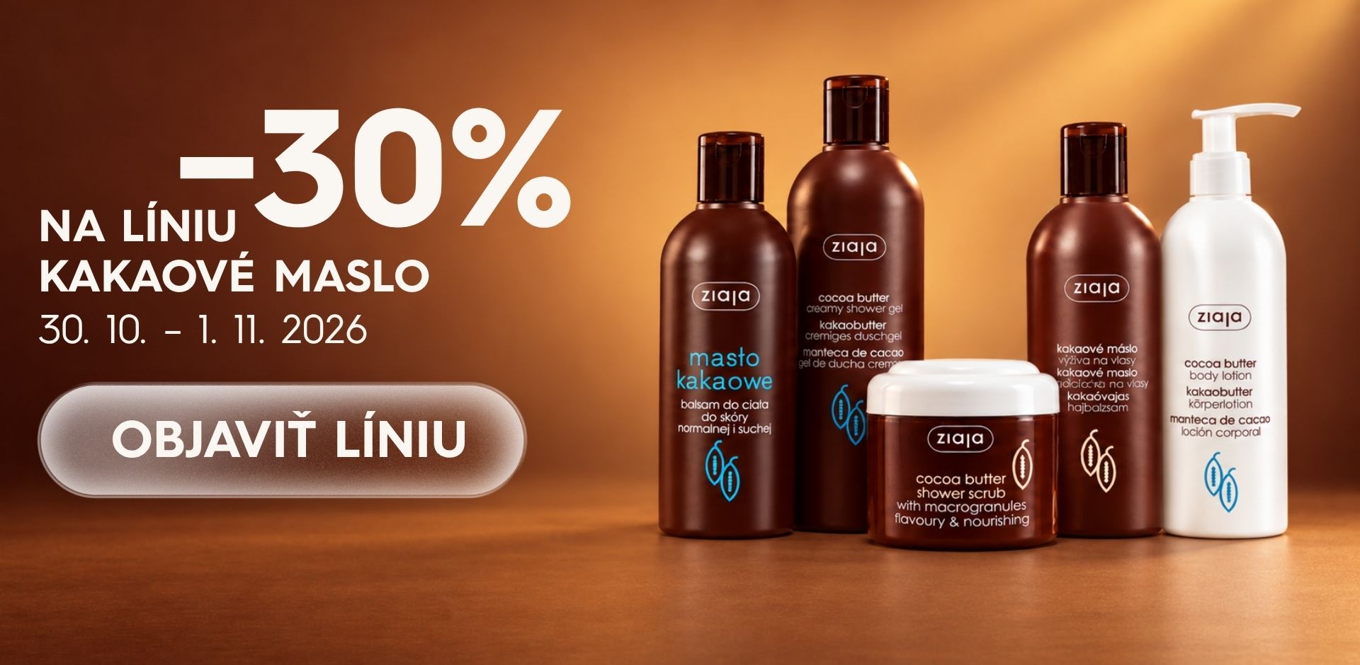 Ziaja Cocoa Butter, 30% zľava, PC, október 2026