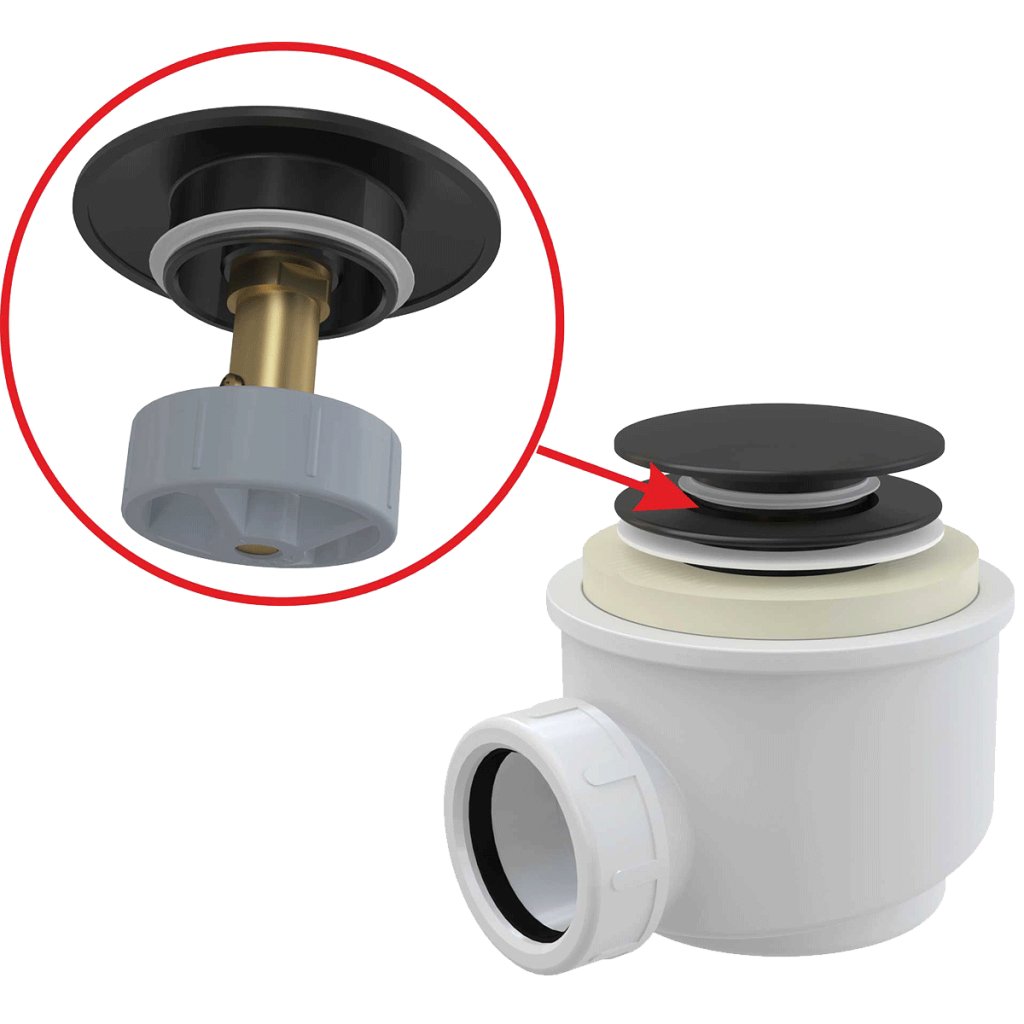 Alca - vaničkový sifón Ø 50 click-clack A465CK-50, farba čierna