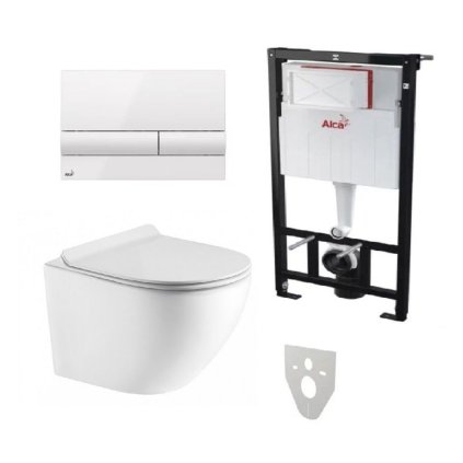 Alcadrain (Alcaplast) Set 5v1 sadromodul AM101/1120 + tlačítko M1710 + izolácia M91 + WC ARCO RIMLESS