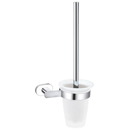 WC kefa závesná v sklenenej miske YUKON chróm/biela