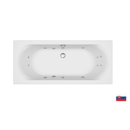 Obdĺžniková hydromasážna vaňa Sanovo LEVANDER HYDRO pneu 170x75 cm (LEV_17075H)