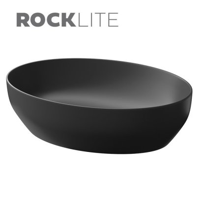 Keramické umývadlo na dosku Cersanit Larga antracit 50,5x38,5 cm (K677-014)