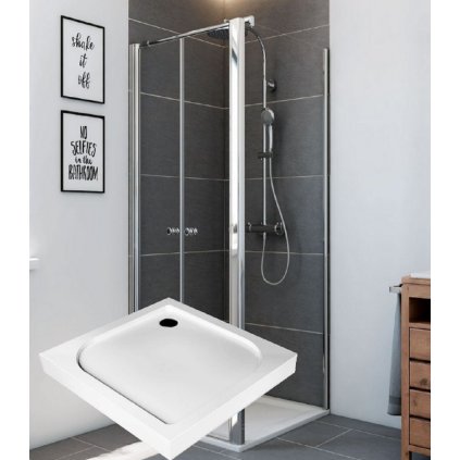 Štvorcový sprchový kút Sanovo T2 KOMBI s vaničkou z akrylátovou vaničkou 80x80 (T2K_8080CTAKS80)