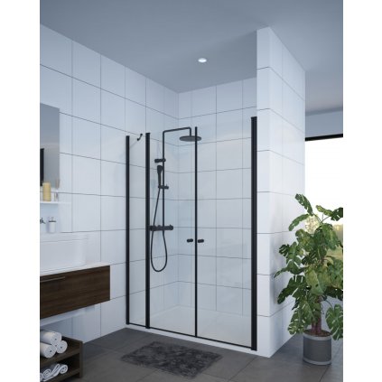Dvojkrídlové sprchové dvere Sanovo T2 PLUS20 Black 95 - 92-97x190cm (T2P20B_95C)