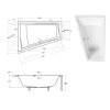 Asymetrická akrylátová vaňa Besco INTIMA DUO 170x125 cm (#WAID-170-NP)