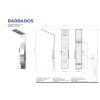Oceľový sprchový panel BARBADOS s termostatickou batériou