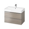 s522 028 virgo 80 washbasin cabinet grey with chrom handles mount,qnuMpq2lq3GXrsaOZ6Q