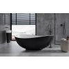 Voľne stojaca vaňa z liateho mramoru Besco Siya B&W biela/čierna