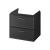 S1021 002 MILLE 60 WASHBASIN CABINET BLACK MAT DSM WITH S599 0183 MILLE HANDLE SILVER