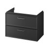 S1017 003 MILLE 80 WASHBASIN CABINET BLACK MAT DSM WITH S599 0183 MILLE HANDLE SILVER