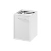 S1022 011 MILLE 40 CABINET WITH LAUNDRY BASKET WHITE MAT MOUNT WITH S599 0183 MILLE HANDLE SILVER