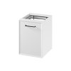 S1022 011 MILLE 40 CABINET WITH LAUNDRY BASKET WHITE MAT MOUNT WITH S1021 018 MILLE HANDLE BLACK