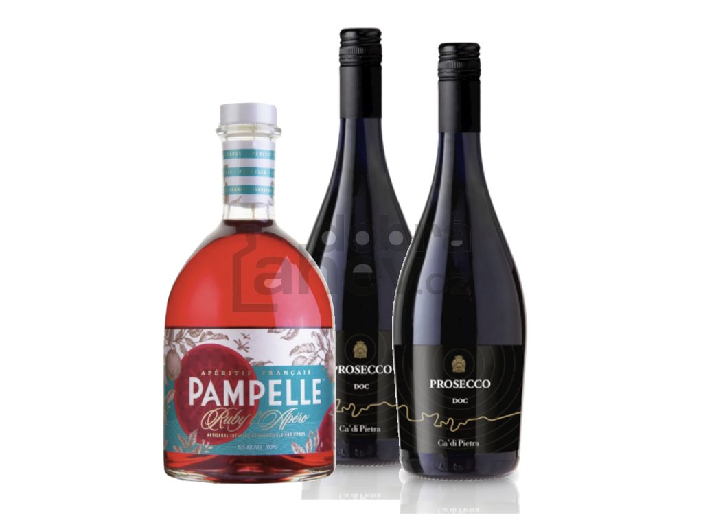 Pampelle Ruby l´Apéro 0,7L 15% + 2x Ca di Pietra prosecco