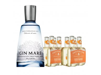 Gin Mare 0,7L 42,7% + 8ks Fentimans Valencian orange tonic 0,2l  + 8x Fentimans Valencian orange tonic 0,2L