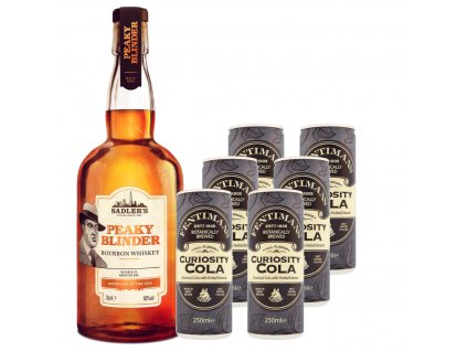 Peaky Blinder bourbon whiskey 0,7L 40%  + 6x Fentimans Curiosity cola plech 0,25L