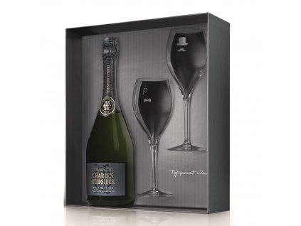 Champagne Charles Heidsieck Brut Reserve dárkový set se skleničkami 0,75L