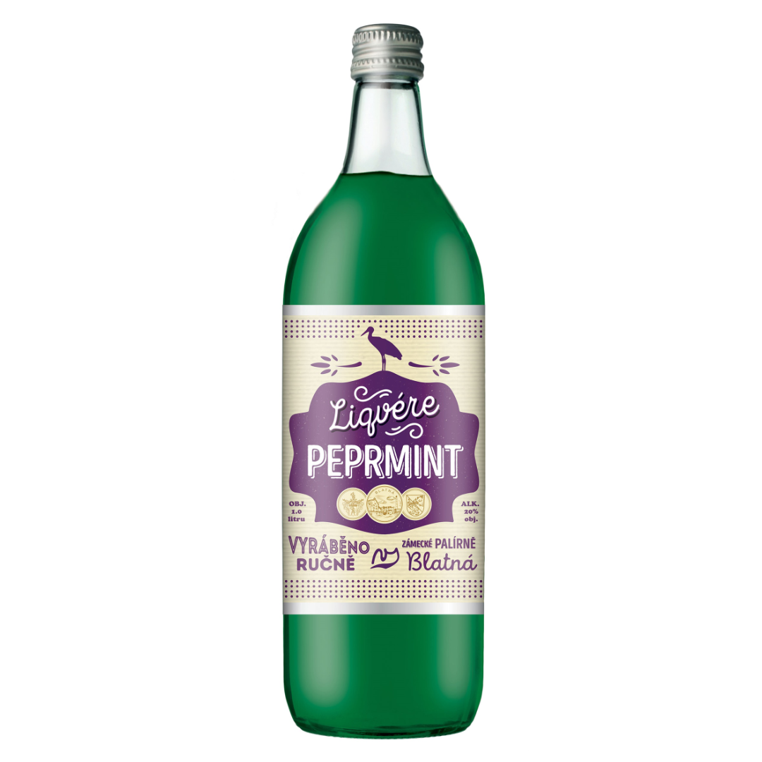 Liqvére Peprmint 1L 20% (holá láhev)