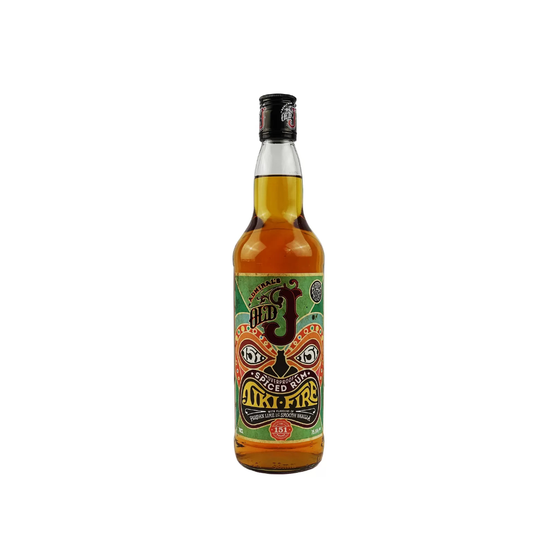 Old J Tiki fire 0,7L 75,5% (holá láhev)