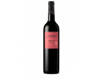 láhev červeného vína z Francie, Camas merlot