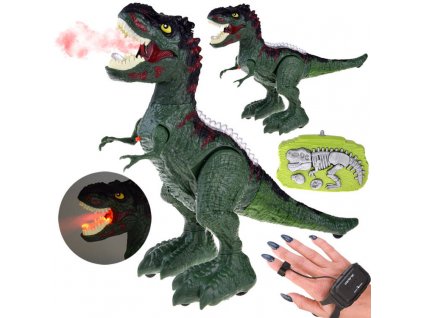 Dinosaurus ovládaný gesty + RC dálkové ovládání 2v1 s dechem a řevem 1