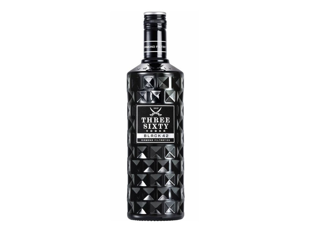 Three Sixty Black 42 Vodka 42%, 1l