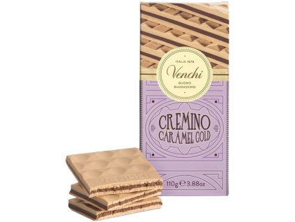 VENCHI Cremino Caramel Gold Horká čokoláda s bielou čokoládou karamelom a mandľami 100g
