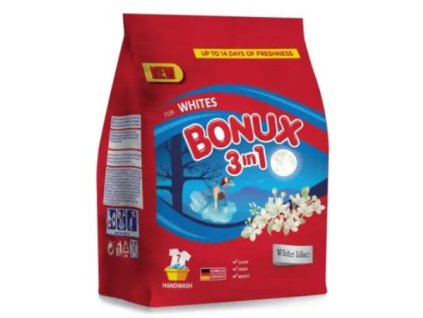 Bonux Whites 3v1 White Lilac prací prášok na ručné pranie 400g na 8 praní
