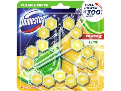 Domestos Power 5 Lime tuhý WC blok 3x55g