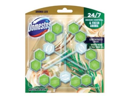 Domestos Aroma Lux White Rose&Tea Tree Oil tuhý WC blok 3x55g