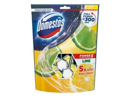 Domestos Power 5 Lime tuhý WC blok 5x55g