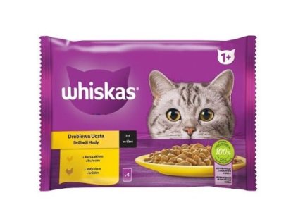Whiskas kapsička 1+ šťava pre mačky 4x85g - Kuracie,morčacie
