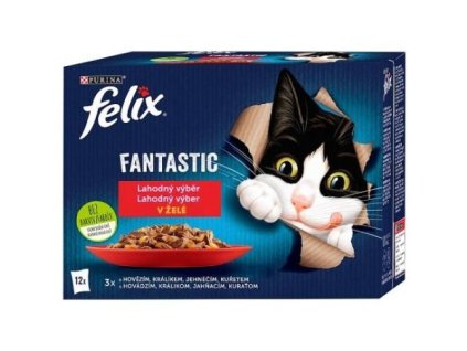 Purina Felix kapsička pre mačky 12x85g - Hovädzie,kurča,králik,jahňacie