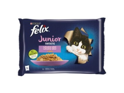 Purina Felix Junior kapsička pre mačky 4x85g - Kurča,losos