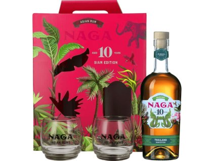 Naga Siam Edition 10 ročný + 2 poháre 40% 0,7l
