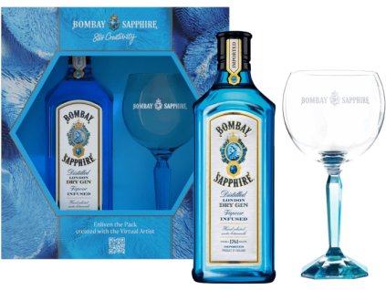 Bombay Sapphire + pohár 40% 0,7l
