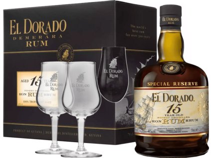 El Dorado 15YO + 2 poháre 43% 0,7l