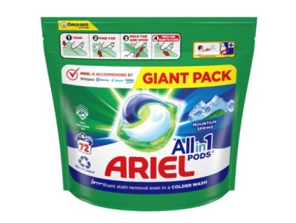 Ariel Mountain Spring gélové kapsule na pranie 72ks