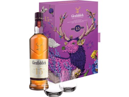 Glenfiddich 15 ročná Solera + 2 poháre 40% 0,7l