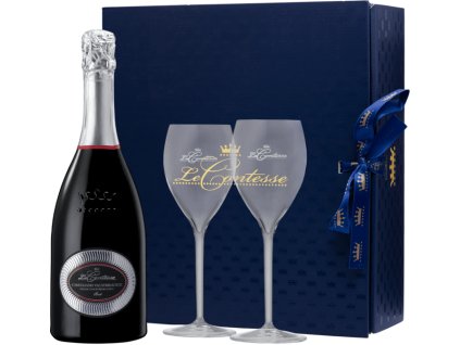 Le Contesse Prosecco Spumante DOCG Conegliano Valdobbiadene Brut + 2 poháre 11% 0,75l