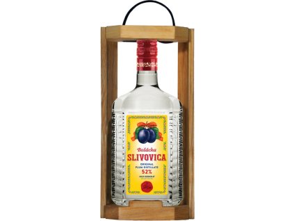 Bošácka Slivovica Hranatá v drevenom boxe 52% 0,7l