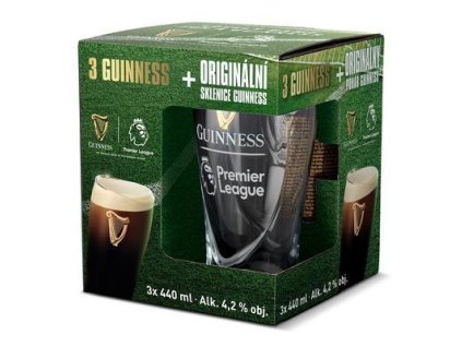Guinness pivo 3 x 440ml plechovka + pohár