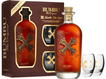 Bumbu Rum s 2 pohármi 40% 0,7l